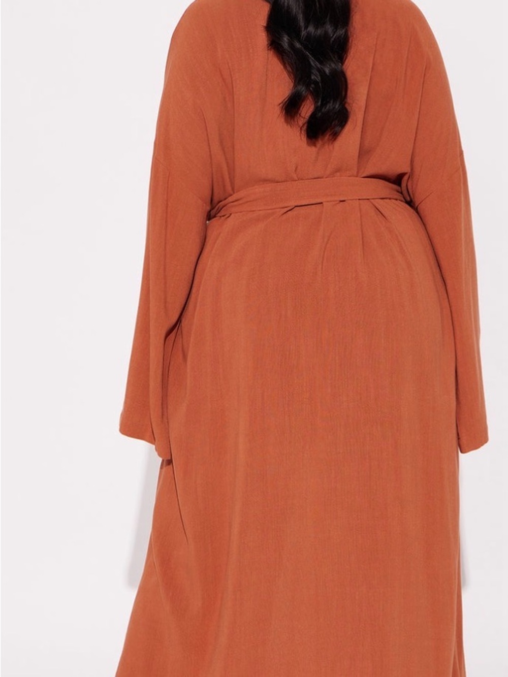 Wide-Leg Drawstring Pants in Rust - Picture 2 of 3